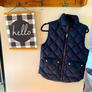 J. Crew, Quilted Vest, Navy, Size S